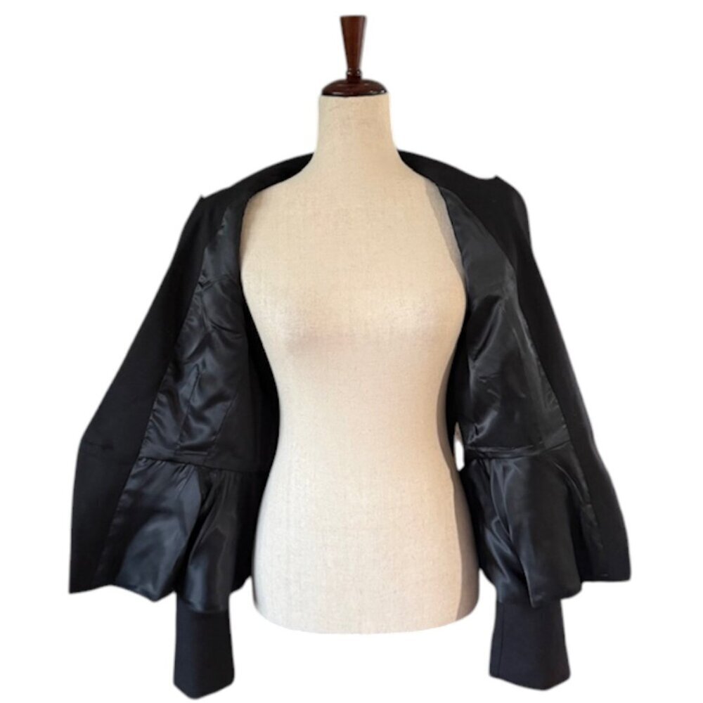 LoveShackFancy Pantonia Black Wool Blend Peplum Blazer Jacket Size 10 NWT $645 - Picture 10 of 16
